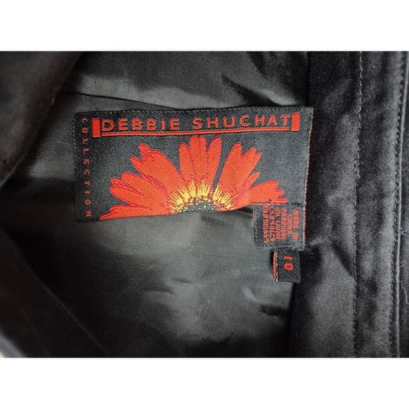 Vtg Debbie Shuchat Embroidered  Black&White  Cotton Jacket   Sz 10 S - Picture 4 of 4
